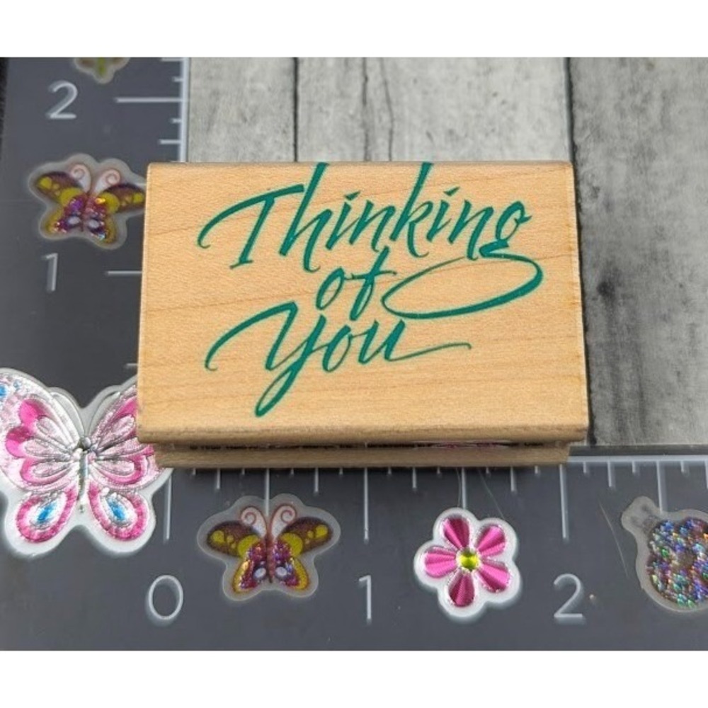 Hero Arts Thinking of You Script C1122 Rubber Stamp Wood #M56